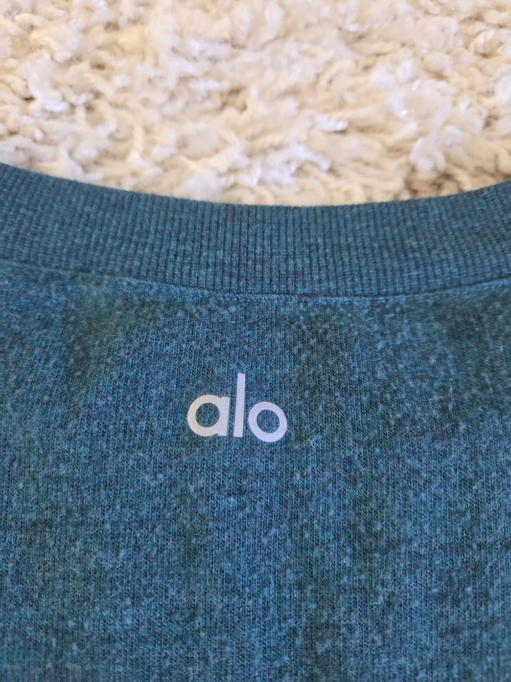 ALO Yoga Teal Crew Neck Sweater(this style has a worn in look, pilling is normal